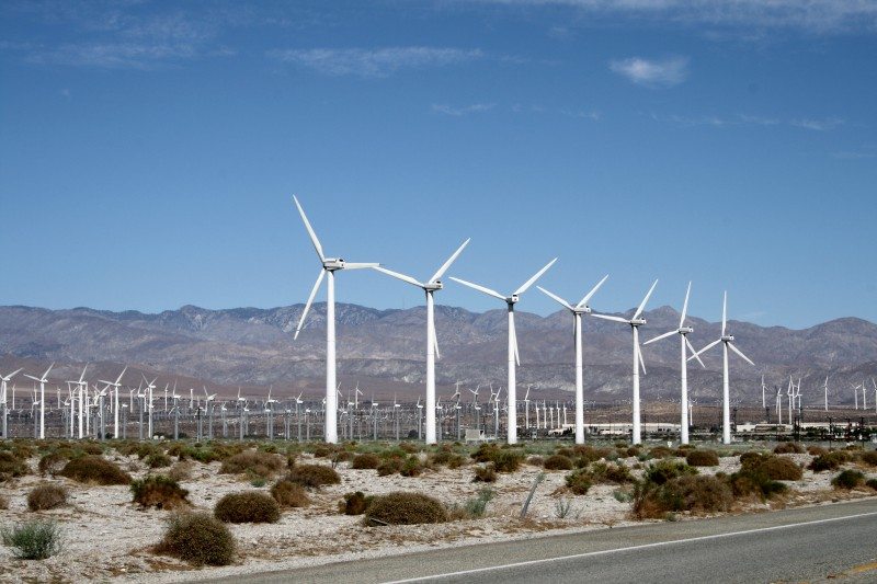 Windmills outside of Palm Springs because of strong winds in the desert