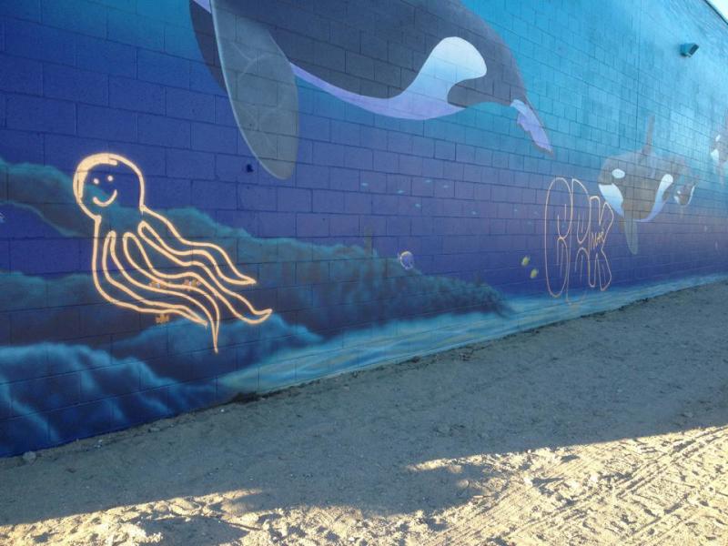 Desert Hot Springs Orca Mural Tagged