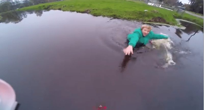hero saves drone drowning