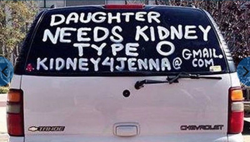 Car Painted for Jenna's Kidney