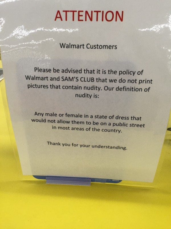 Walmart photo policy