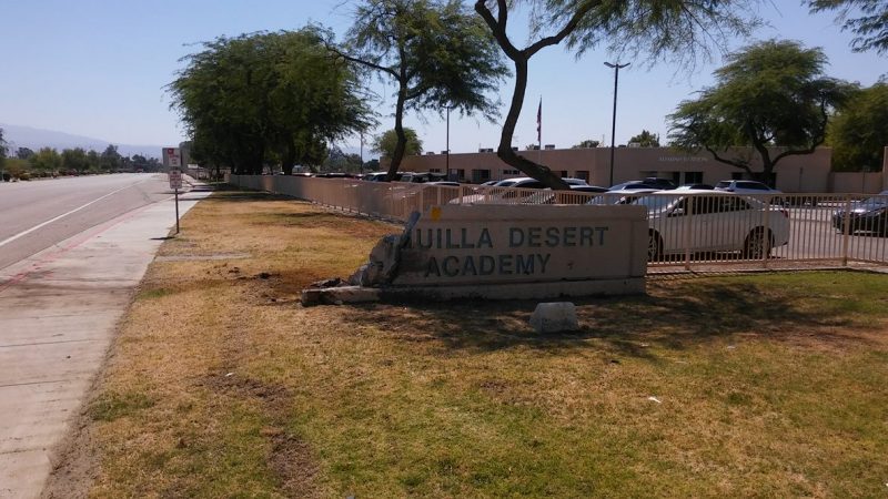 Cahuilla Desert Academy smashed sign