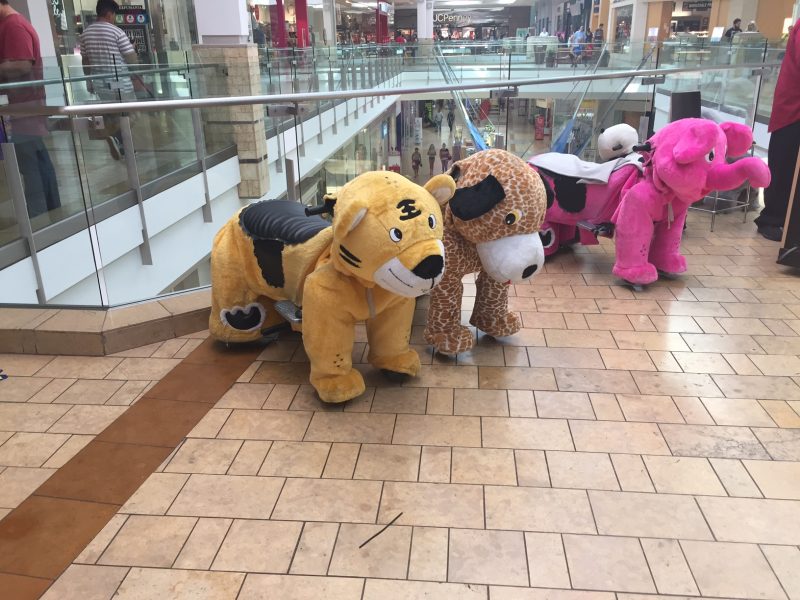 Going to the mall soon? Be sure to watch out for stuffed animals looking to run you over.
