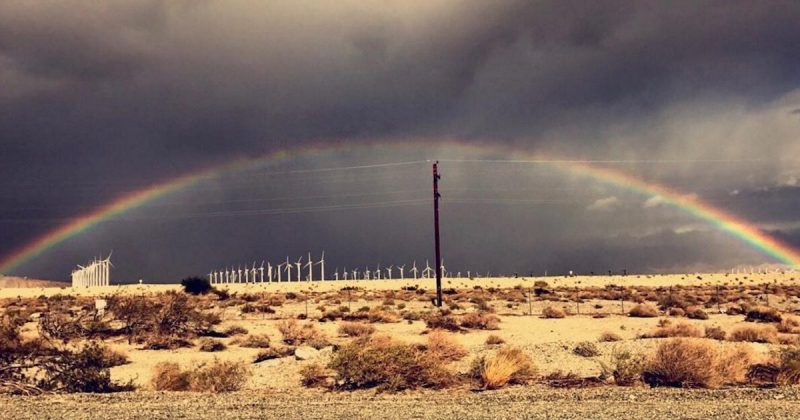 A rainbow in the desert - just another amazing Palm Springs weather day