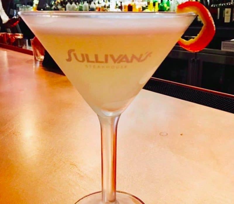 A martini served at the bar during Happy Hour at Sullivan's steakhouse in Palm Desert