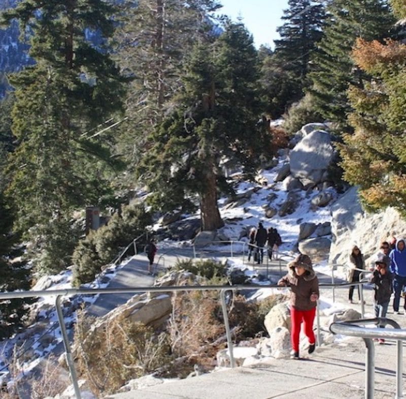 The terrible, long, and tough ramp at the Mountain Station at the Palm Springs Tram