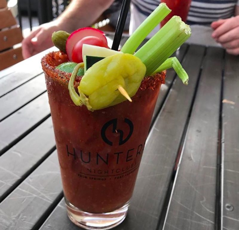 A Bloody Mary served at the bar at Hunter's in Palm Springs 
