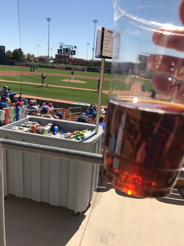 Enjoy a nice cold beer during the games at Camelback Ranch in Arizona during Dodgers Spring Training 