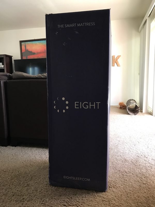 Eight Mattress review. Here is the box the mattress is shipped right to your door in. 