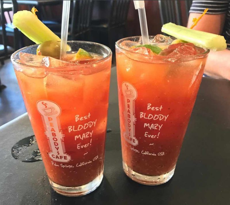 A Bloody Mary at Peabody's Cafe in Palm Springs