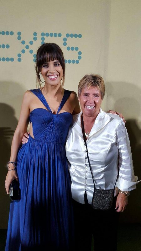 Rosie Casals and Natalie Morales at the Battle of the Sexes premiere