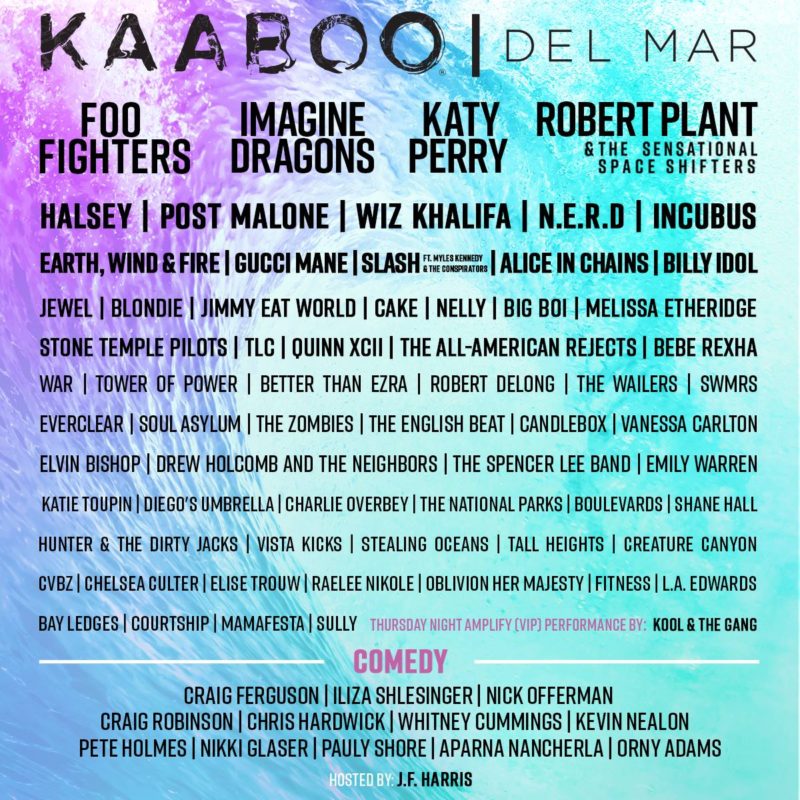 KABOO DEL MAR 2018 LINEUP FOR THE FESTIVAL