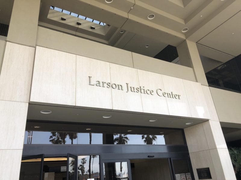 Larson Justice Center sign in Indio California 