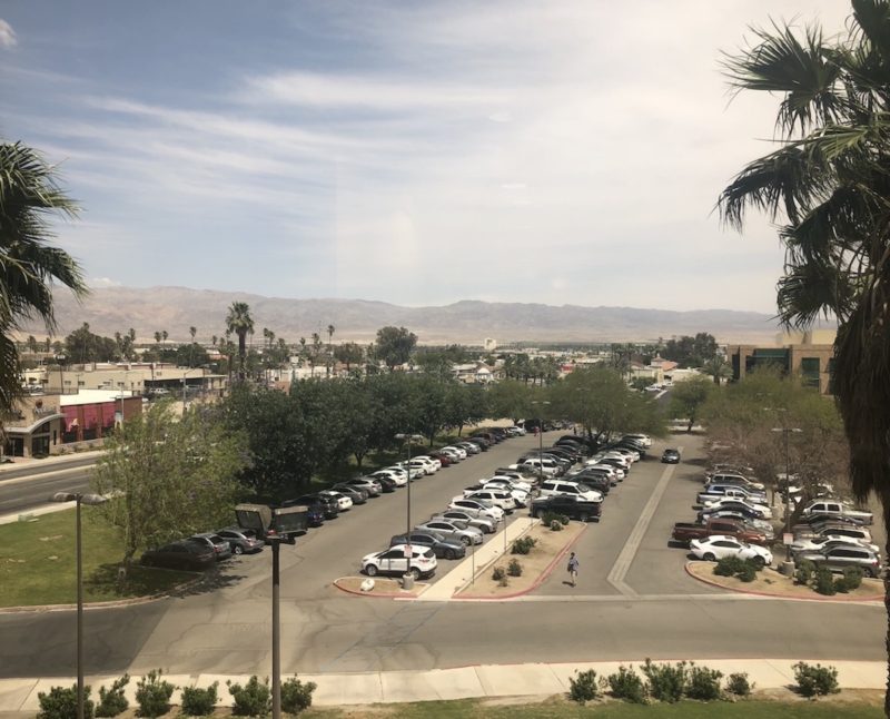 Parking lot at the Larson Justice Center in Indio as seen from the second story 