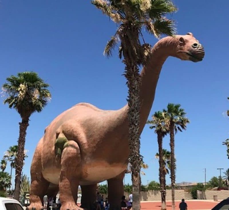 Dinny, one of the Cabazon Dinosaurs - a roadside attraction in Cabazon, California 