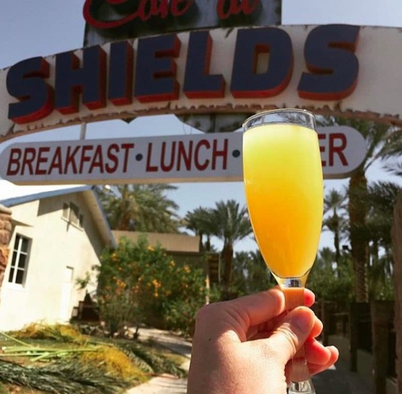 A mimosa served at the Cafe at Shields at Shield's Date Garden during breakfast in Indio, California 