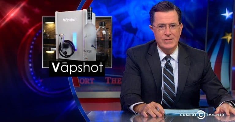 Colbert Takes on The Vapshot Alcohol Vaporizer