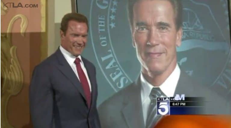 Arnold Schwarzenegger Smudges Maria Shriver Out of Official Portrait