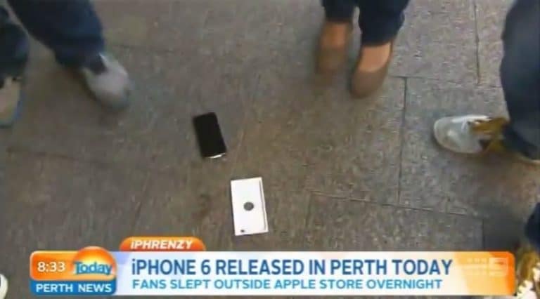 1st Australian Guy to Get iPhone 6 Immediately Drops it on the News