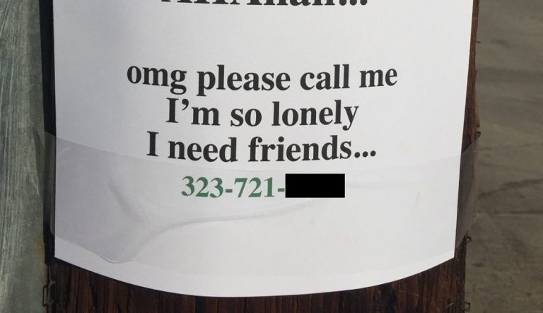 Lonely SoCal Guy Posts Sad Sign to Attract New Friends