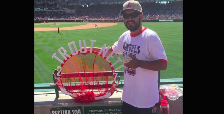 Dude Brings “Trout Net” to Angels Game, Catches Mike Trout Grand Slam in it