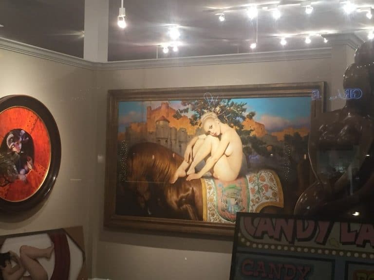 The giant painting of a naked lady on a horse you have always wanted is now on El Paseo