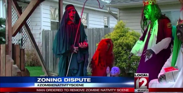 Not everyone is happy with couple’s Zombie Nativity display