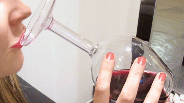 This awesome upside-down wine glass is the only way you should drink wine