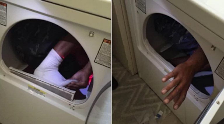 Man’s plan to hide from cops in dryer doesn’t work as planned