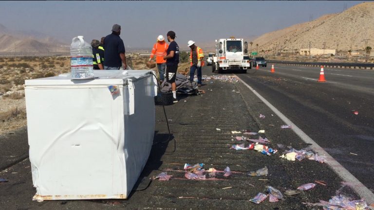 I scream, you scream, we all scream because spilled ice cream caused traffic on the 10