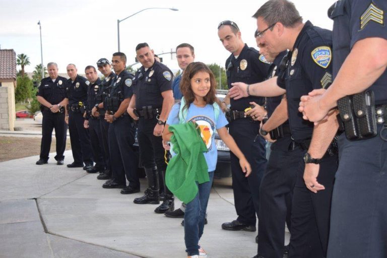 Palm Springs Police escort daughter of fallen officer on her 1st day back to school