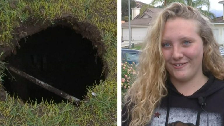 Video: 20 ft. deep sinkhole nearly swallows up Lake Elsinore teen