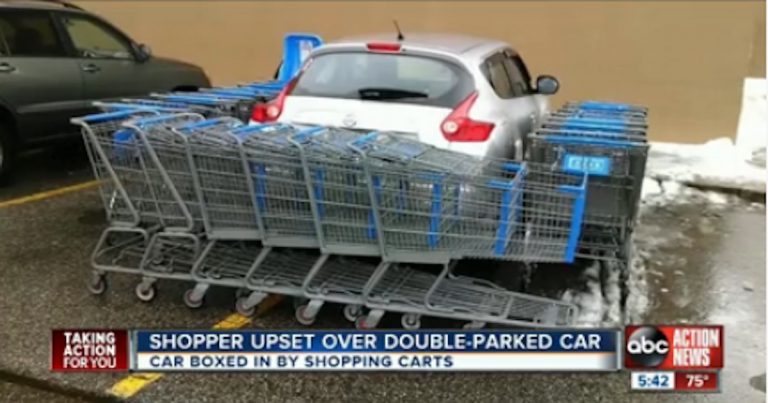 Awful driver learns you should never double-park your car