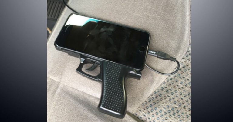 Guy learns nothing good comes from having a gun-shaped phone case