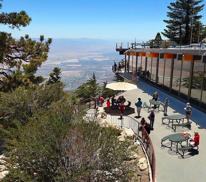 the patio at the Palm Springs Tramway Mountain Station