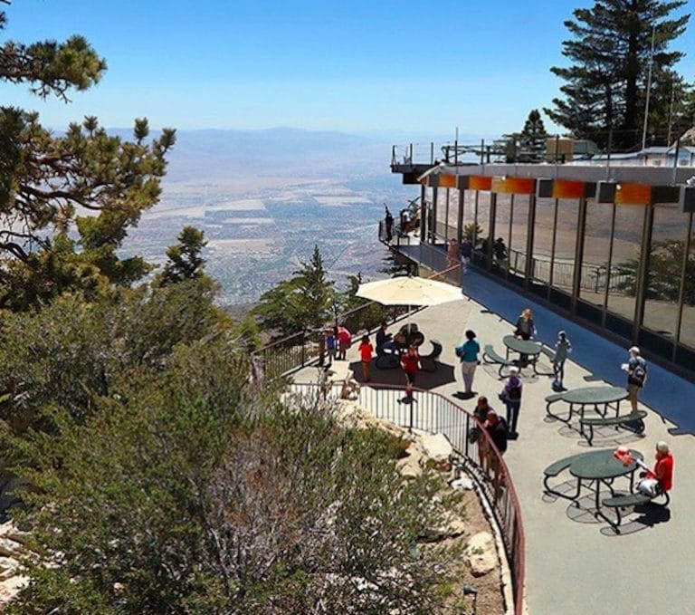 the patio at the Palm Springs Tramway Mountain Station