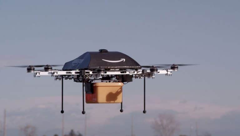 An Amazon Drone delivered sunscreen in Palm Springs