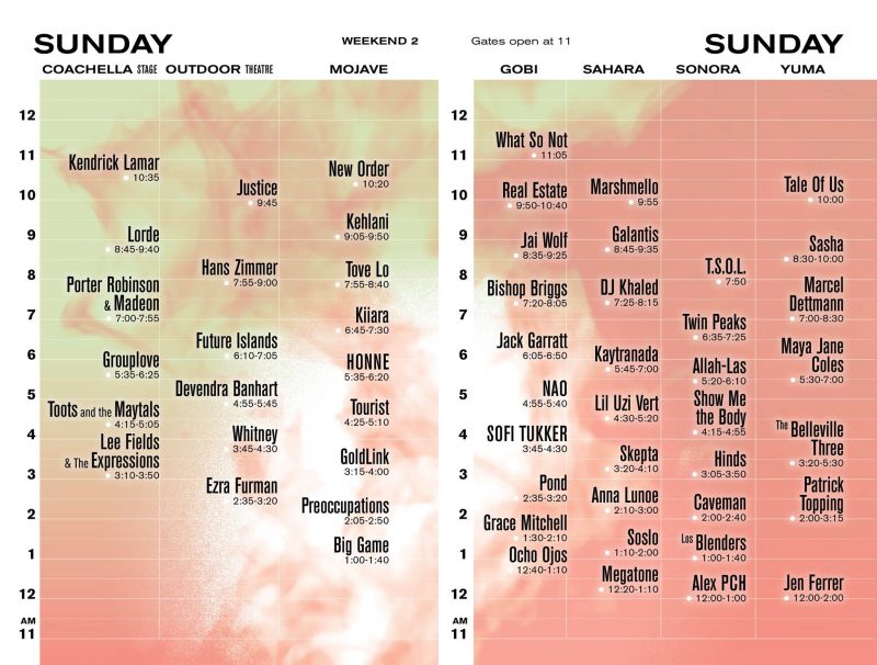 Here are the Coachella Weekend Two Set Times Cactus Hugs