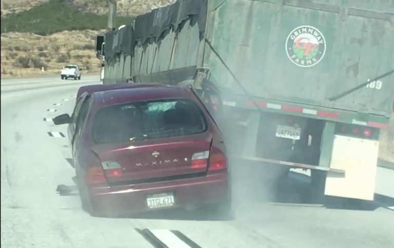 Here’s a terrifying video of a car being dragged up the Cajon Pass by a big rig