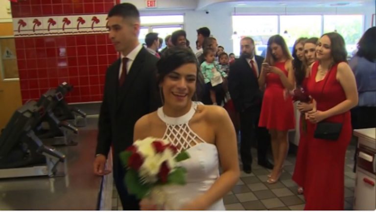 Awesome newlyweds hold their wedding reception at In-N-Out Burger