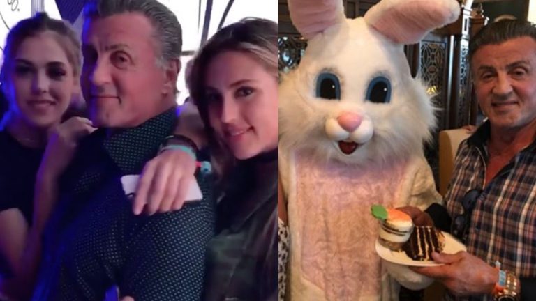 Sylvester Stallone appeared to have a good time in the Coachella Valley this weekend