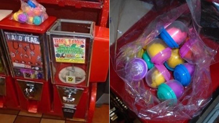 Cocaine found inside toys dispensed from 25-cent vending machine