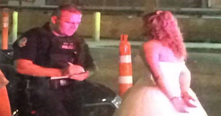 Bride and groom end up in handcuffs outside bar