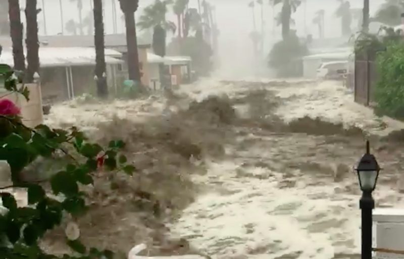 This video of the insane flooding in Palm Springs is crazy, man ...