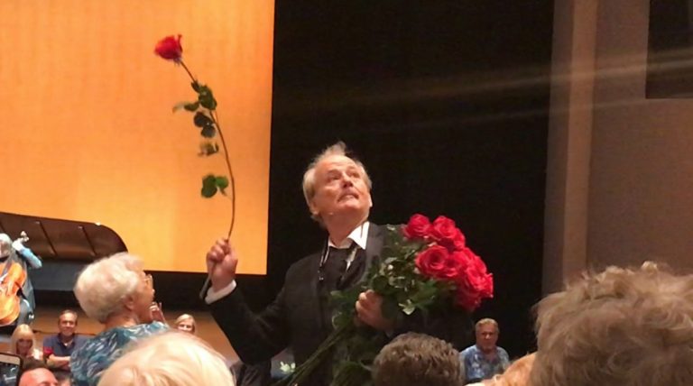 Bill Murray was at the McCallum and threw roses to his fans