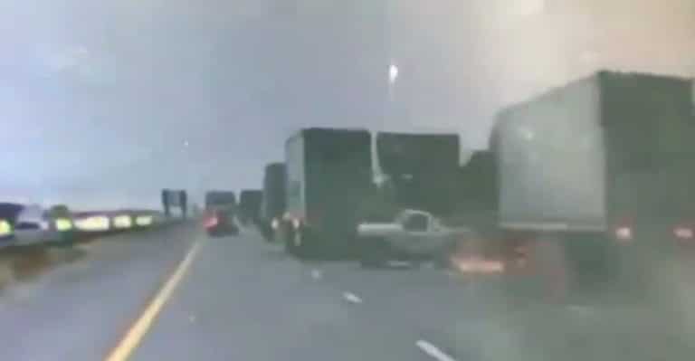 Dramatic video shows big rig colliding with pickup on 10 Freeway near Indio