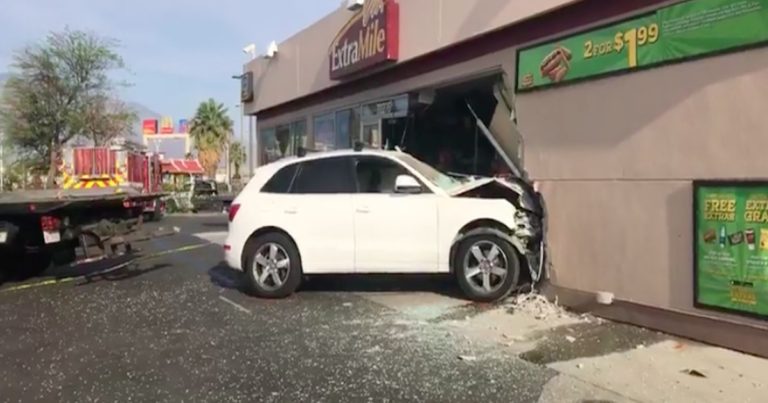 Driver slams into Thousand Palms gas station