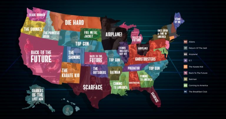 Here’s every state’s favorite 80s movie