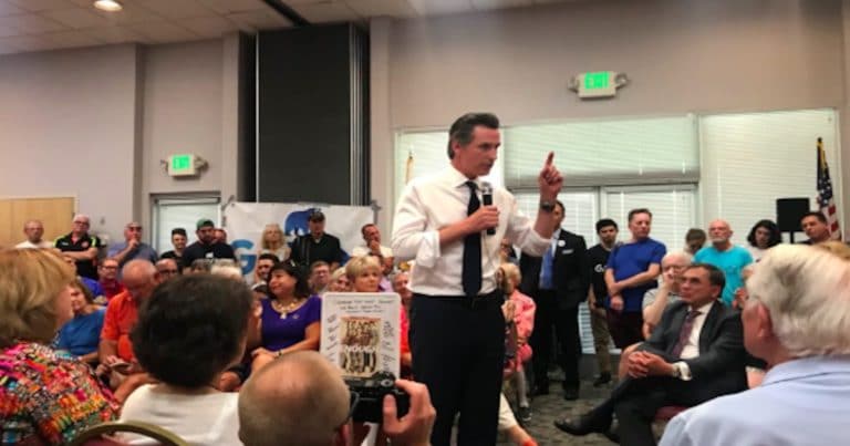 Gavin Newsom came to Palm Springs to talk to the old people