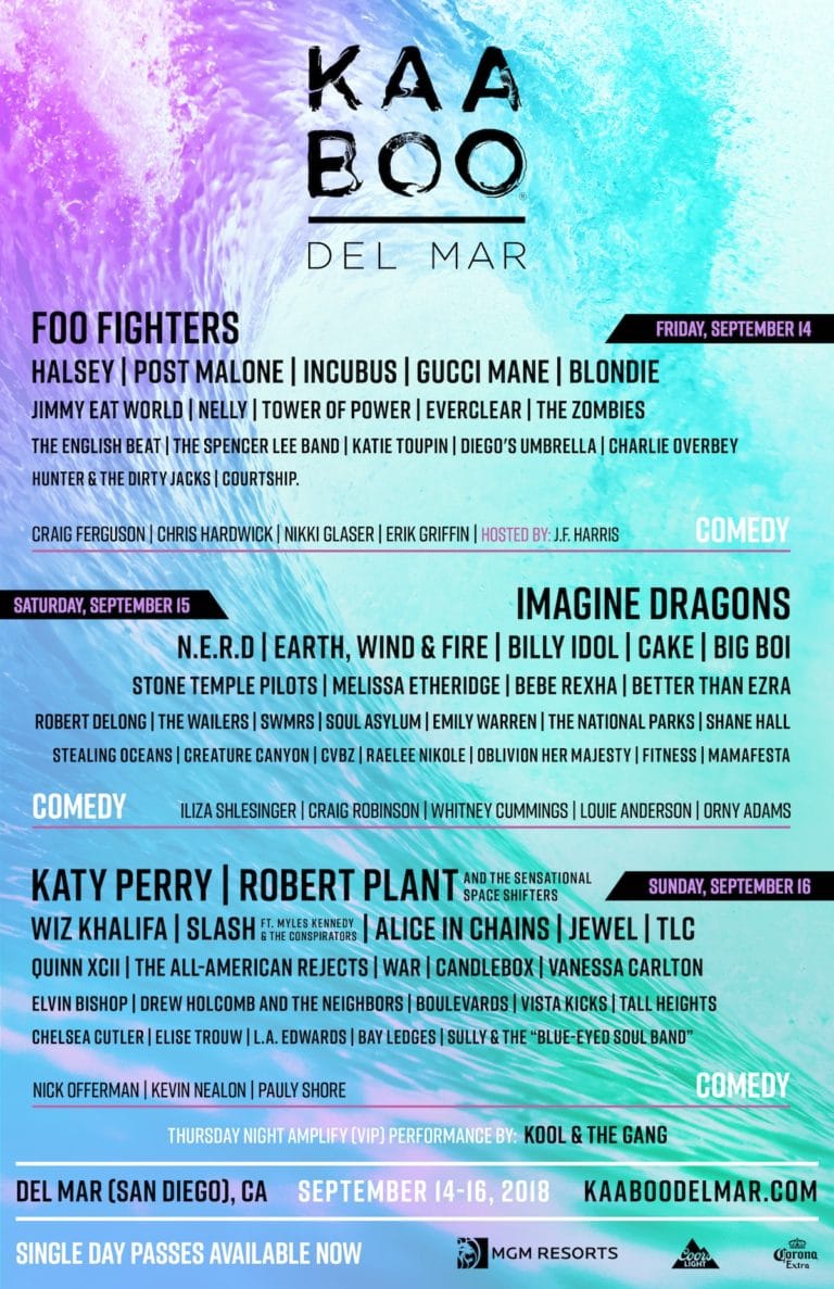 KAABOO Del Mar releases daily schedule, singleday passes Cactus Hugs